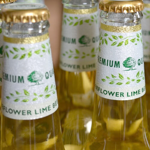 Three Elderflower & Lime Beer Bottles