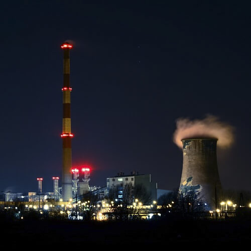 A Landscape Of A Power Plant