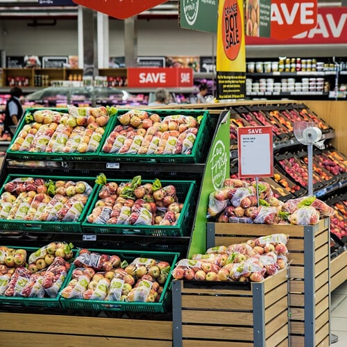 The Fresh Produce Section Of The Supermarket Isle