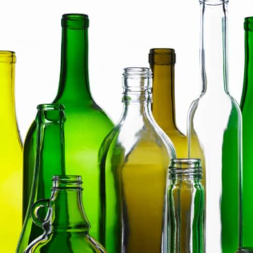 Numerous Coloured Glass Bottles