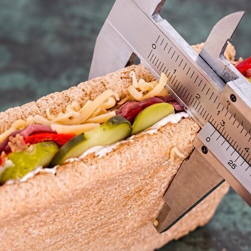 A Sandwich Being Measured