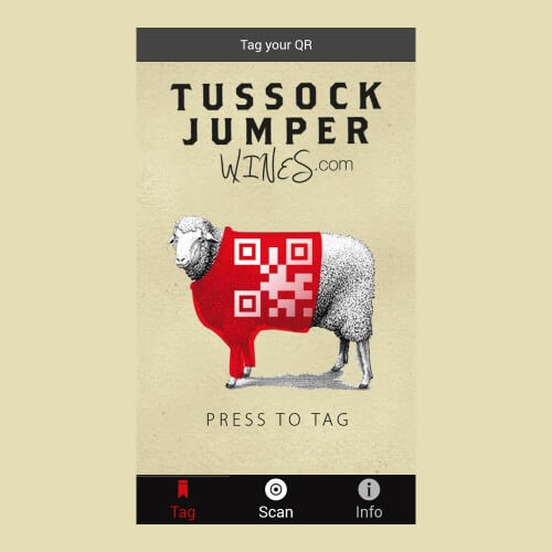 Tussock Jumper Wines QR Scan App Screenshot