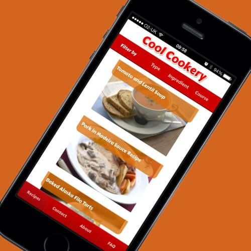 Cool Cookery App On A Mobile Phone