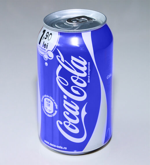 A Blue Coca-Cola Can