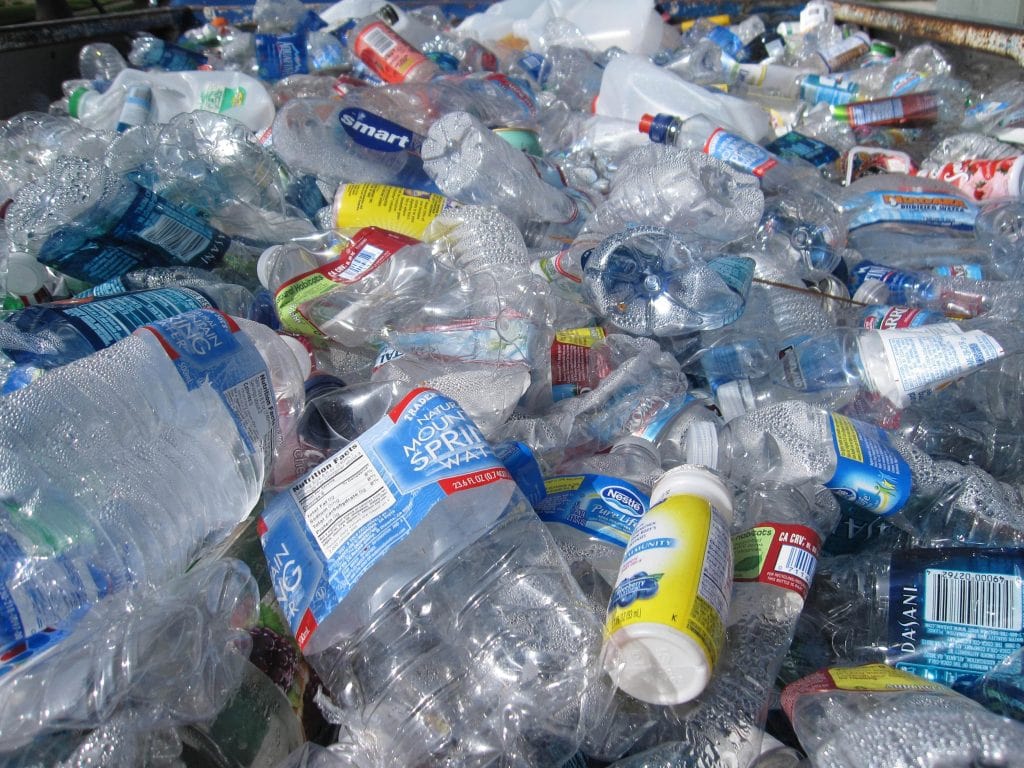 A Pile Of Plastic Bottles Ready For Recycling